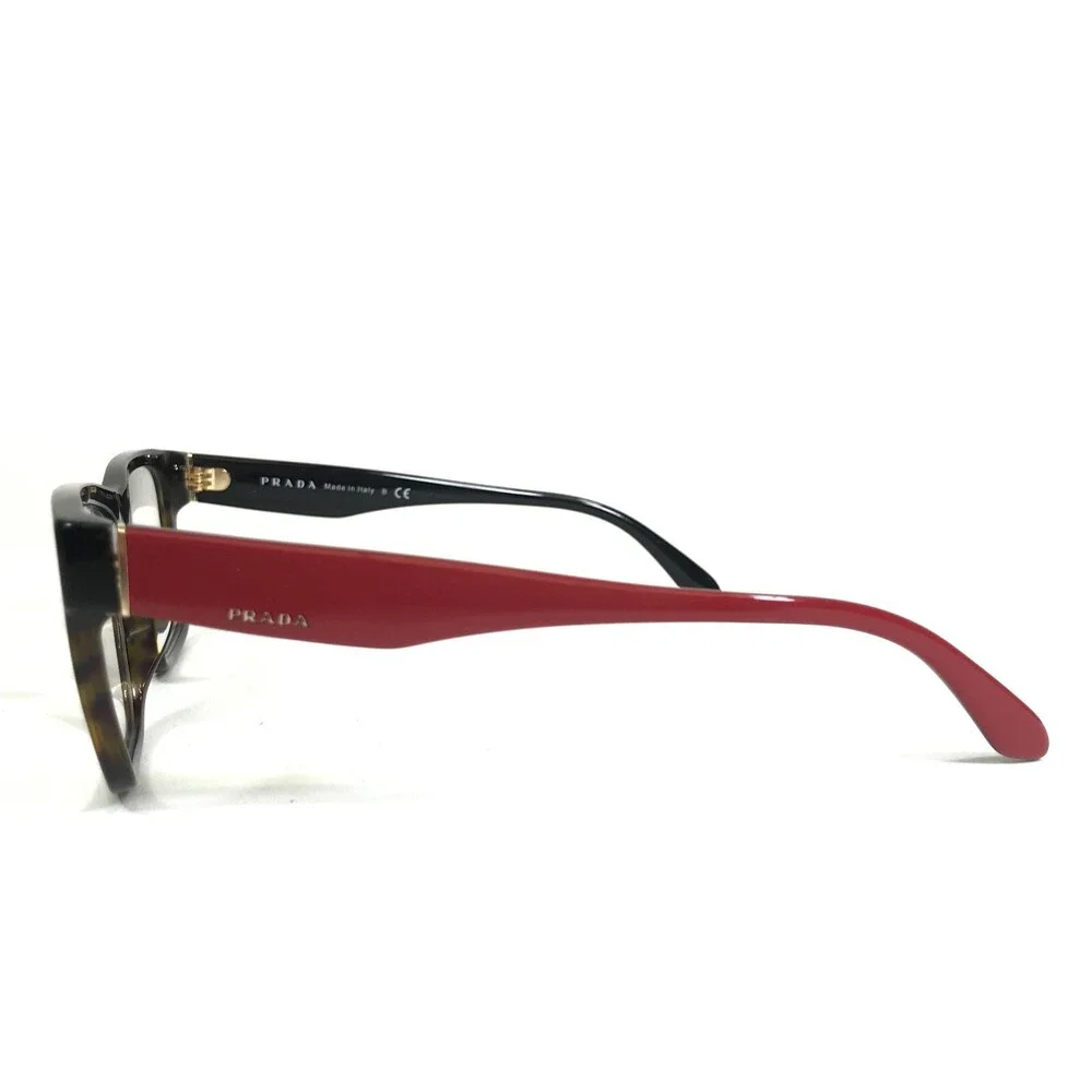 Prada Eyeglasses Frames VPR 16R-F 2AU-1O1 Black Burgundy Red Tortoise 53-16-140